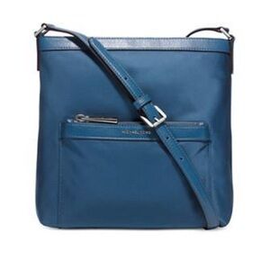 Michael Kors Morgan Messenger Blue Nylon Crossbody Bag